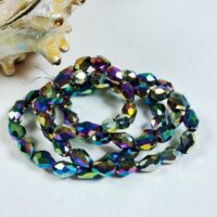 Скло крапля 4*6мм 60-63шт веселковий металiк d46095