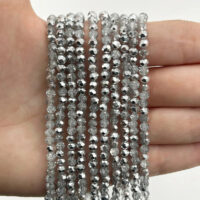 Намистини Рондель 4*3мм 110шт Срібний АБ БХ327