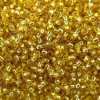 Бісер 78681 Preciosa 10/0 жовтий кристальний з блискучим срібним отвором 25г