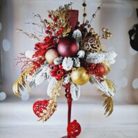 Новорічна композиція "Різдвяна елегантність" золото 40см