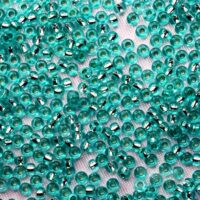 Бісер 78633 Preciosa 10/0 бiрюзовий кристальний з блискучим срібним отвором 25г