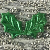 Декор текстильний Різдвяний двулістнік блискучий 5см 185190