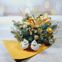Новорічна композиція "Золота зима" золото 20*17*25см