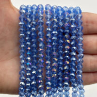 Намистини Рондель 6*4мм 85шт Блакитний прозорий АБ БХ379