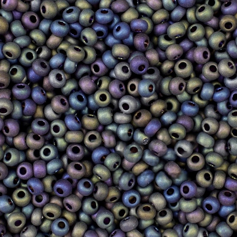 Бісер 21080/1 Preсiosa 10/0 аметистовий темний прозорий райдужний матовий 25г