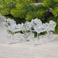 Фігурка пластик Кінь на санях 11*9см прозорий з білим декором 612753