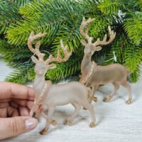 Фігурка пластик Олень 11см матовий пудра з блиском 612653