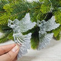 Фігурка пластик Ангел 7*9,5см прозорий срiбло 612656