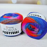 Ярнарт Форза Фестиваль (Yarnart Forza Festival) 100г/420м 2913 синьо-червоний