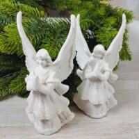 Фігурка оксамит Ангел 15*7см бiлий з блиском 619384