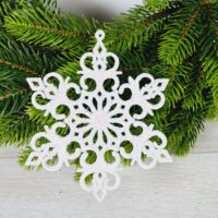 Сніжинка 13см біла пластик 612763