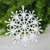 Сніжинка 10см біла пластик 612648