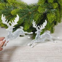 Фігурка пластик Олень 14*11см перламутр бiлий 612621