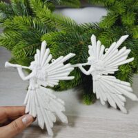 Фігурка пластик Ангел 16,5*11см бiлий з блиском 619298