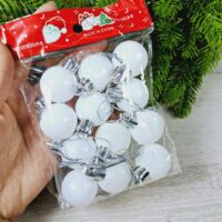 Набір ялинкових куль 30мм бiлi глiтер 12шт 630010