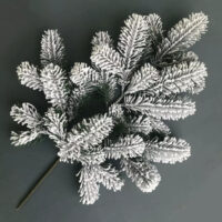 Гілка декоративна лита Lux 60см зелена засніжена 104/60/3/GS