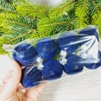 Набір ялинкових куль 40мм оксамит темно-синій 8шт 640154