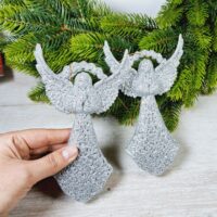 Фігурка пластик Ангел 16*9см срiбло 612383