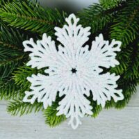 Сніжинка 12,5см біла пластик 612604