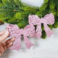 Фігурка пластик Бантик 10*10см рожевий з блиском 612496