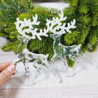 Фігурка пластик Олень 15,5см прозорий з блиском 619239