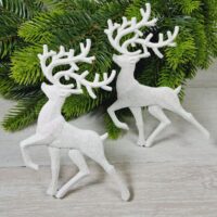 Фігурка пластик Олень 15*10см бiлий з блиском 619147