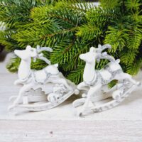 Фігурка оксамит Козуля 10*9,5см бiлий зi срiблом 612407