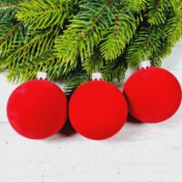 Набір ялинкових куль 60мм оксамит червоний 6шт 660188