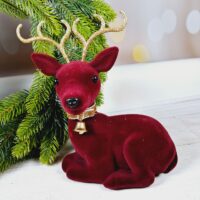 Фігурка оксамит Олень 20*21см марсал 612349-4