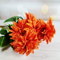 Букет великих жоржин 10 голів 50см Помаранчевий НТ374/3