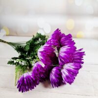 Букет хризантеми на 9 голів бiло- фiолетова SV-054