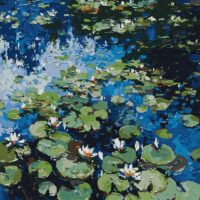 Картина за номерами КНО2858 Водяні лилеї 40*50см