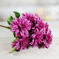 Букет великих жоржин 10 голів 50см Лiловий НТ374/4