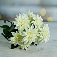 Букет великих жоржин 10 голів 50см Бiлий НТ374/6