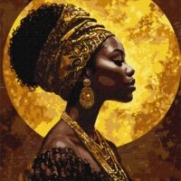 Картина за номерами КНО8669 Під золотим сонцем з фарбами металік 40*50см