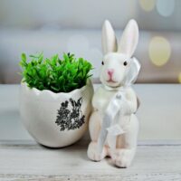 Декоративний Великодній Кролик 5*13см бiлий 113-150