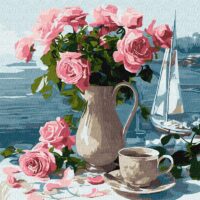 Картина за номерами КНО5741 Ранкові троянди 40*40см