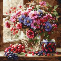 Картина за номерами КНО5728 Букет і фрукти 40*40см