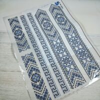 Термоналіпка декоративна ТН 001 для вишивки чорно-сірий орнамент 28*40см