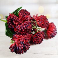 Букет хризантеми на 13 голів червоний з чорним SV-034