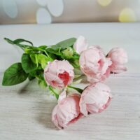 Букет піоновидна троянда з добавками 40см 6голів Рожевий НТ364/3