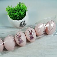 Набір великодні підвіски Яйце 4*6см рожевий 6шт 781-393