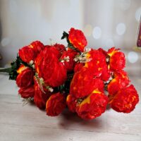 Букет півонії ГІГАНТ на 48 голів червоний з жовтим SV-057