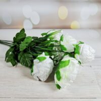 Букет півонії на 9 голів бiлий SV-036