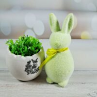 Декоративний Великодній Кролик 15см жовтий НТ5/3