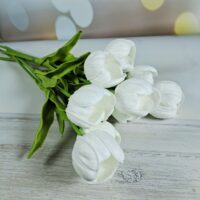 Букет латексних тюльпанiв 33см бiлi 10шт НТ372/5