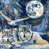 Картина за номерами КНО6848 Хижаки і мудрість з фарбами металік 40*50см