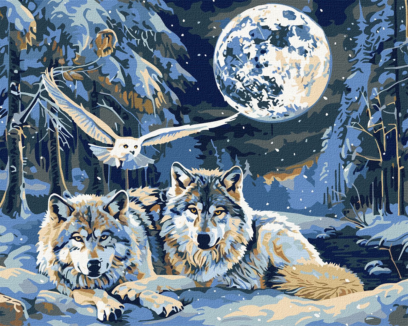 Картина за номерами КНО6848 Хижаки і мудрість з фарбами металік 40*50см