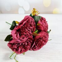 Букет осінніх троянд бордо 30см СТ231/5