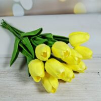 Букет латексних тюльпанiв 31см Жовтий 10шт НТ357/1